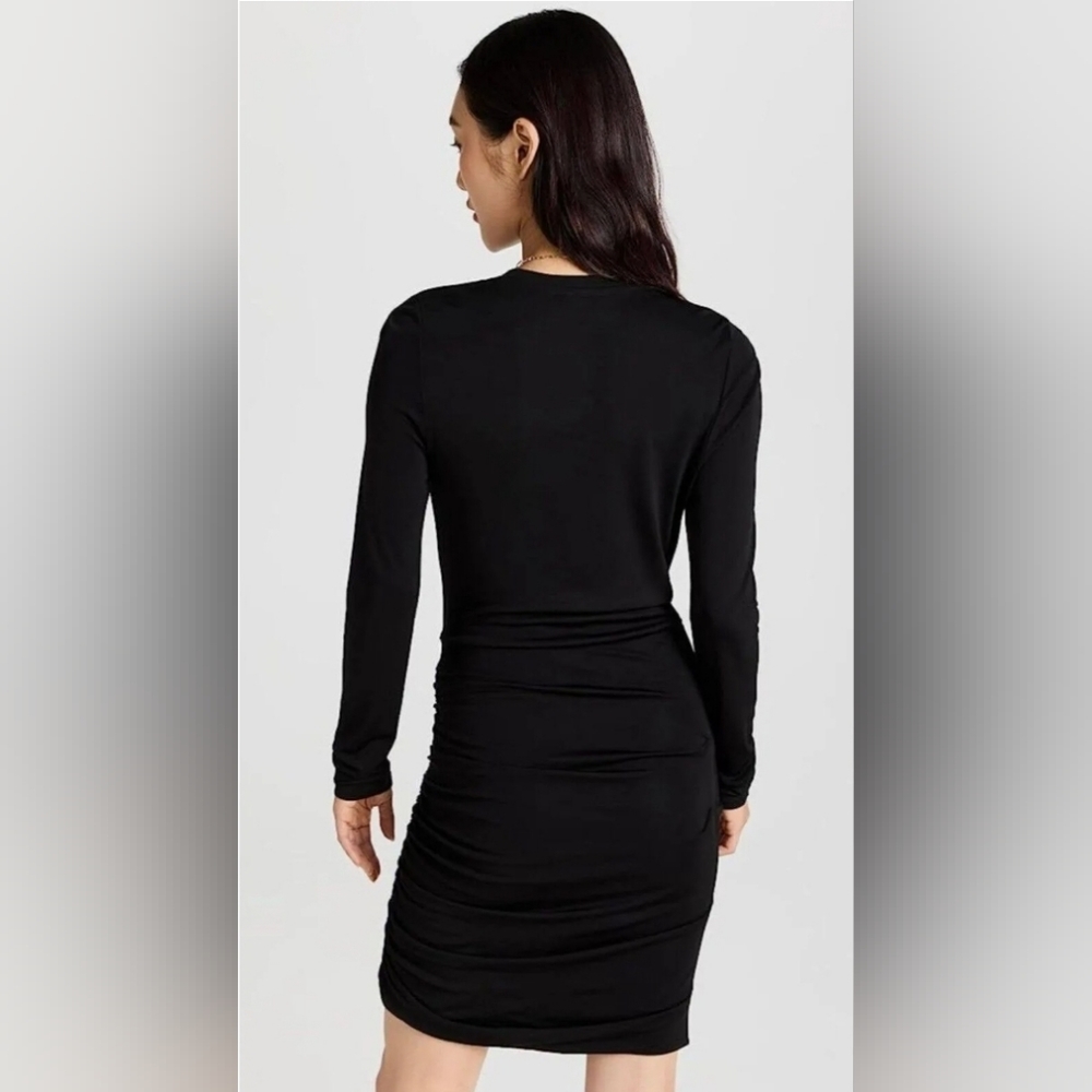 ~NWT~ Rag & Bone dress‎ Holly Drape Ruched Minidress Black Size X-Large - Picture 4 of 16